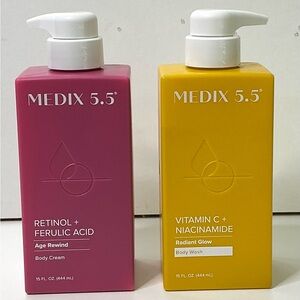 2 Medix 5.5 Body Cream & Wash Vitamin C NiacinamIde & Retinol Ferulic Acid New